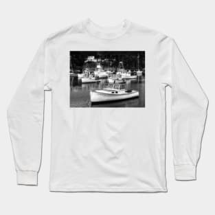 Perkins Cove Lobster Boats B+W Long Sleeve T-Shirt